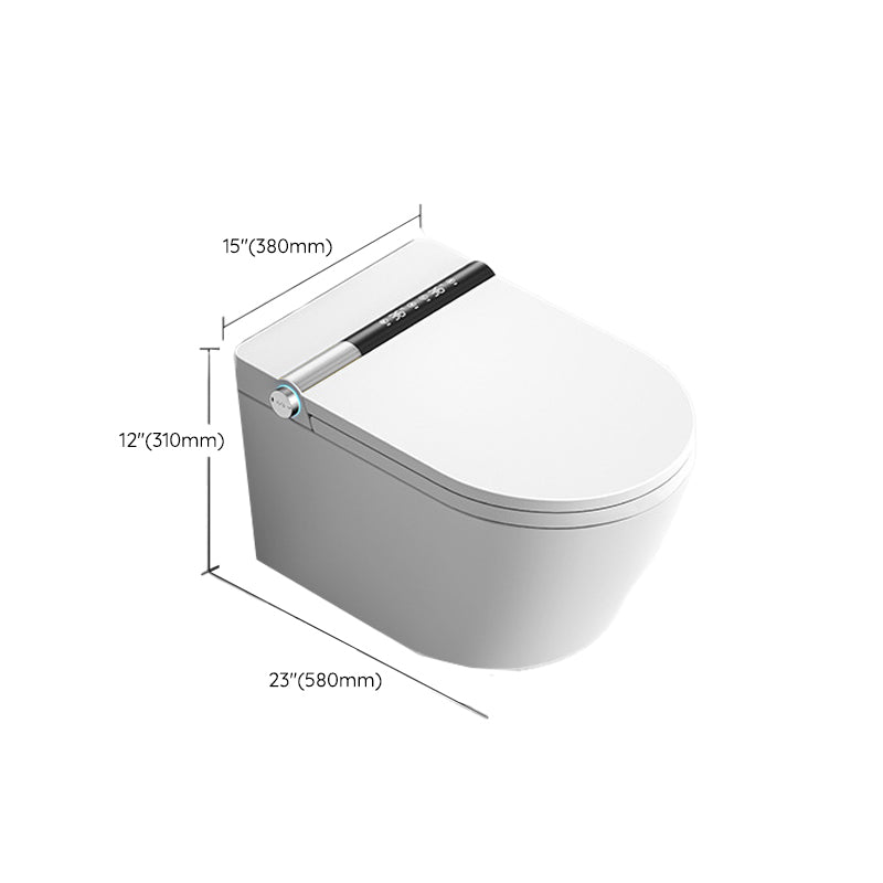 White Antimicrobial Bidet Elongated Smart Toilet with Unlimited Warm Water