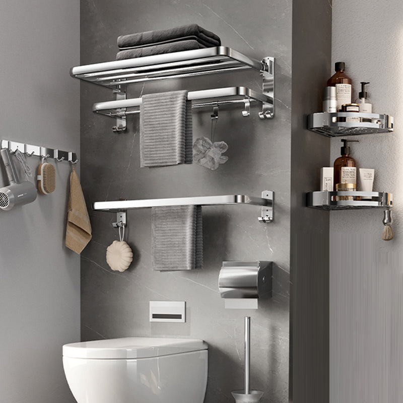 Modern Polished Chrome Bathroom Accessory Set in Stainless Steel