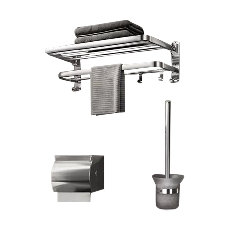 Modern Polished Chrome Bathroom Accessory Set in Stainless Steel