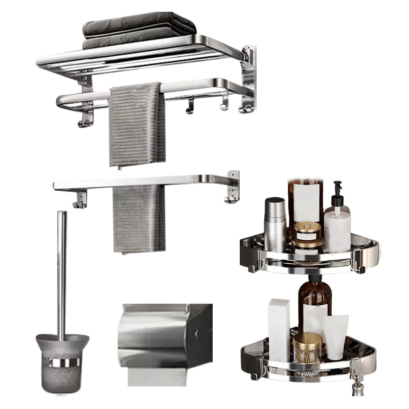 Modern Polished Chrome Bathroom Accessory Set in Stainless Steel