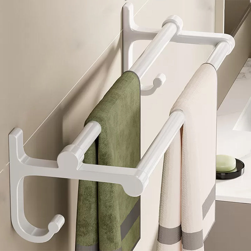 Contemporary Bathroom Hardware Set in White with Bath Shelf/Towel Bar/Paper Holder