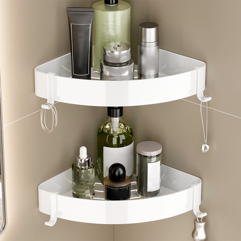 Contemporary Bathroom Hardware Set in White with Bath Shelf/Towel Bar/Paper Holder