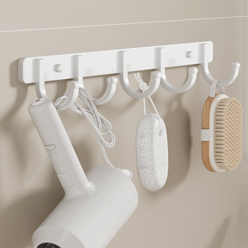 Contemporary Bathroom Hardware Set in White with Bath Shelf/Towel Bar/Paper Holder