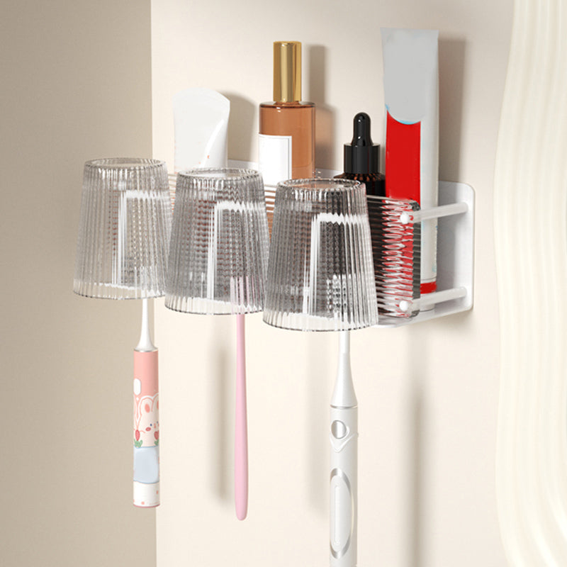 White Bathroom Accessory Set Metal & Acrylic Bathroom Set with Bath Shelf/Robe Hooks