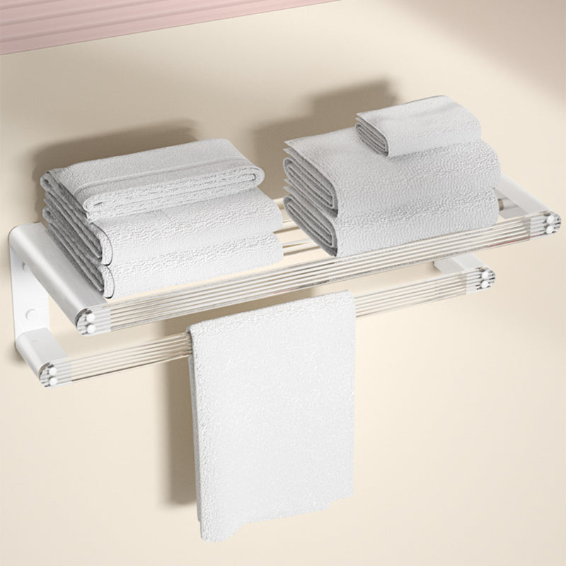 White Bathroom Accessory Set Metal & Acrylic Bathroom Set with Bath Shelf/Robe Hooks