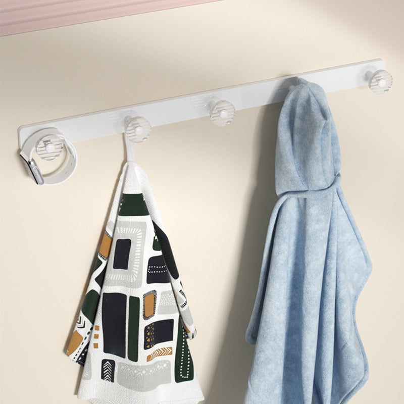 White Bathroom Accessory Set Metal & Acrylic Bathroom Set with Bath Shelf/Robe Hooks