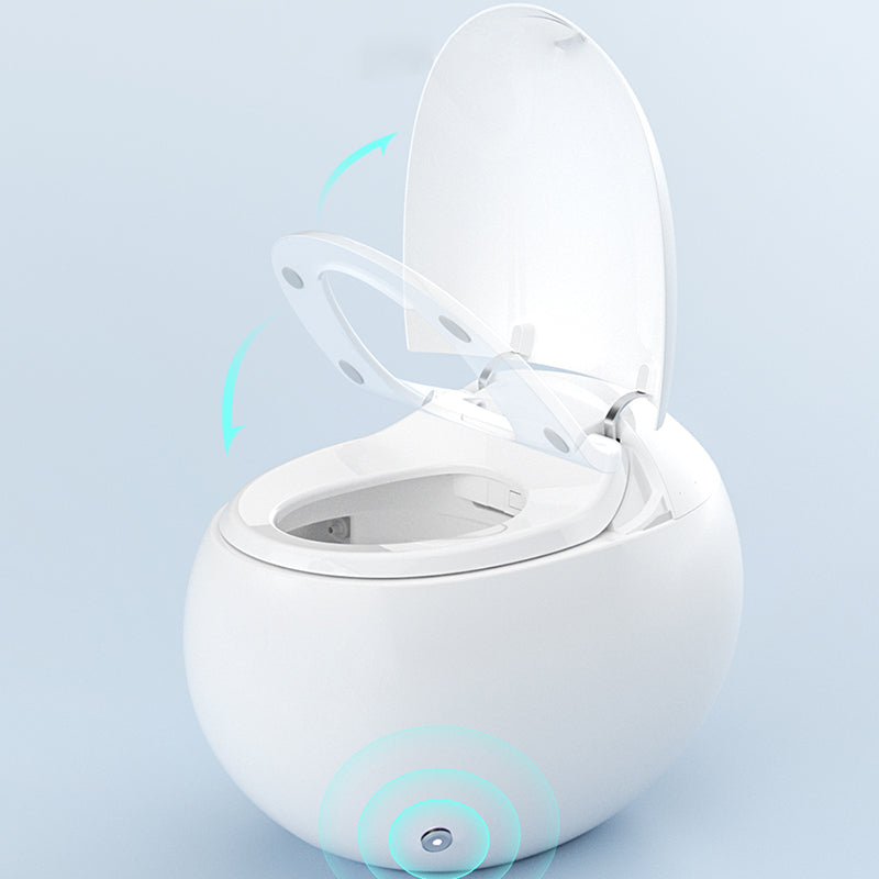 21.25" High White Round Bidet with Heated Seat Ceramic Floor Mount Bidet