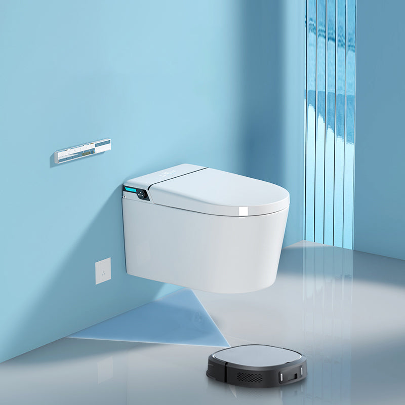 Temperature Control Wall Hung Toilet Ceramic Foot Sensor Bidet