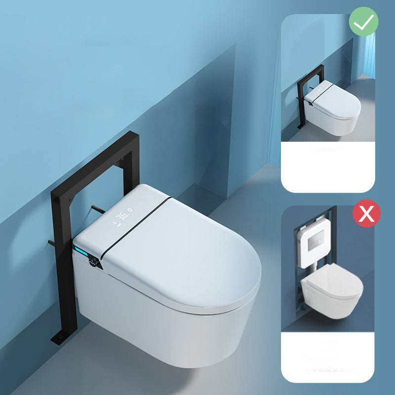 Temperature Control Wall Hung Toilet Ceramic Foot Sensor Bidet