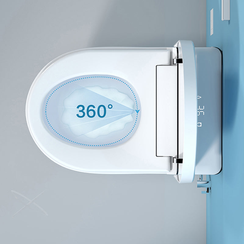 Temperature Control Wall Hung Toilet Ceramic Foot Sensor Bidet