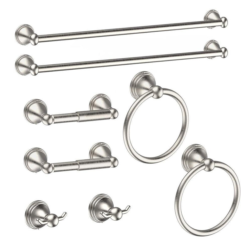 4- Piece Bathroom Accessory Set with Towel Bar& Ring /Robe Hooks/Paper Holder