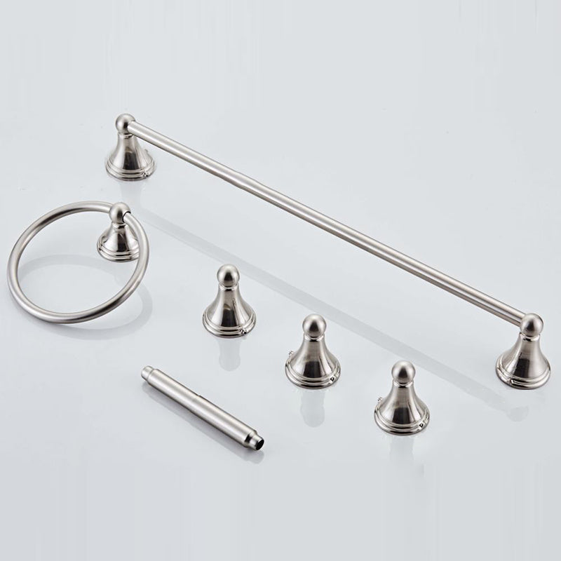 4- Piece Bathroom Accessory Set with Towel Bar& Ring /Robe Hooks/Paper Holder