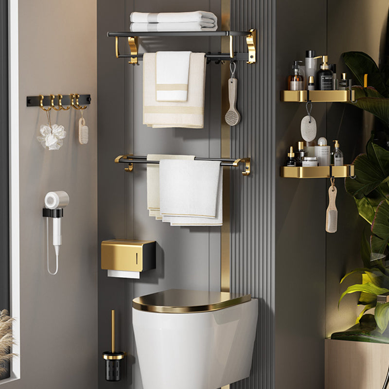 Contemporary Stainless Bathroom Accessory As Individual Or As a Set in Black and Gold