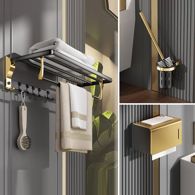 Contemporary Stainless Bathroom Accessory As Individual Or As a Set in Black and Gold