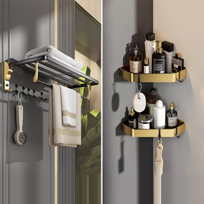 Contemporary Stainless Bathroom Accessory As Individual Or As a Set in Black and Gold