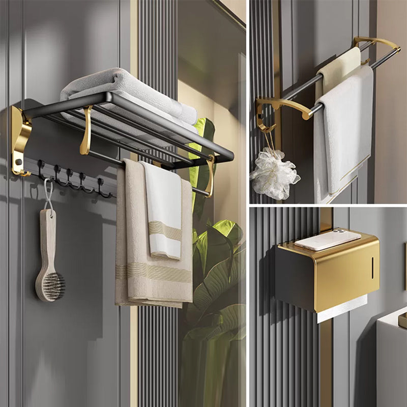 Contemporary Stainless Bathroom Accessory As Individual Or As a Set in Black and Gold