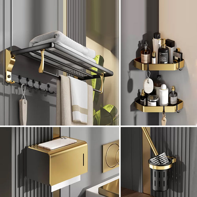 Contemporary Stainless Bathroom Accessory As Individual Or As a Set in Black and Gold