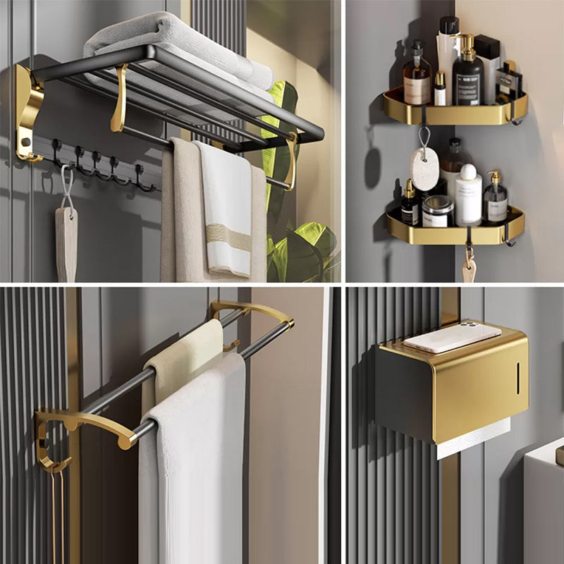 Contemporary Stainless Bathroom Accessory As Individual Or As a Set in Black and Gold