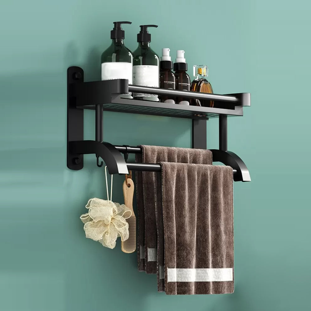 Modern Black Bathroom Accessory Stainless Steel Hardware Set Bath Shelf