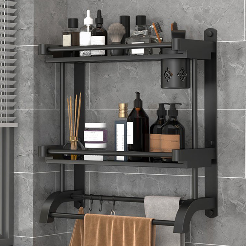 Modern Black Bathroom Accessory Stainless Steel Hardware Set Bath Shelf