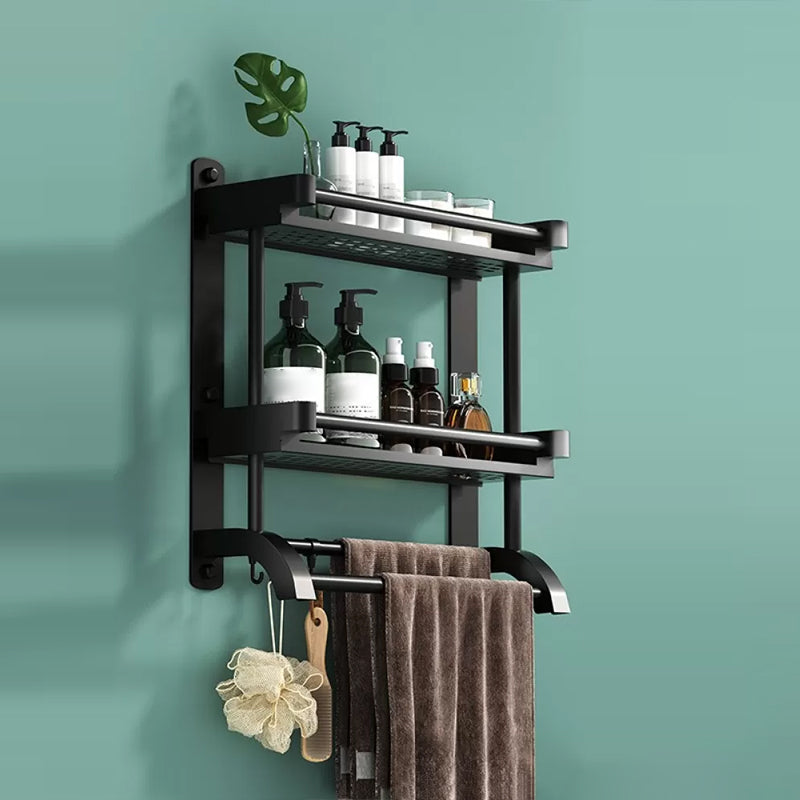 Modern Black Bathroom Accessory Stainless Steel Hardware Set Bath Shelf