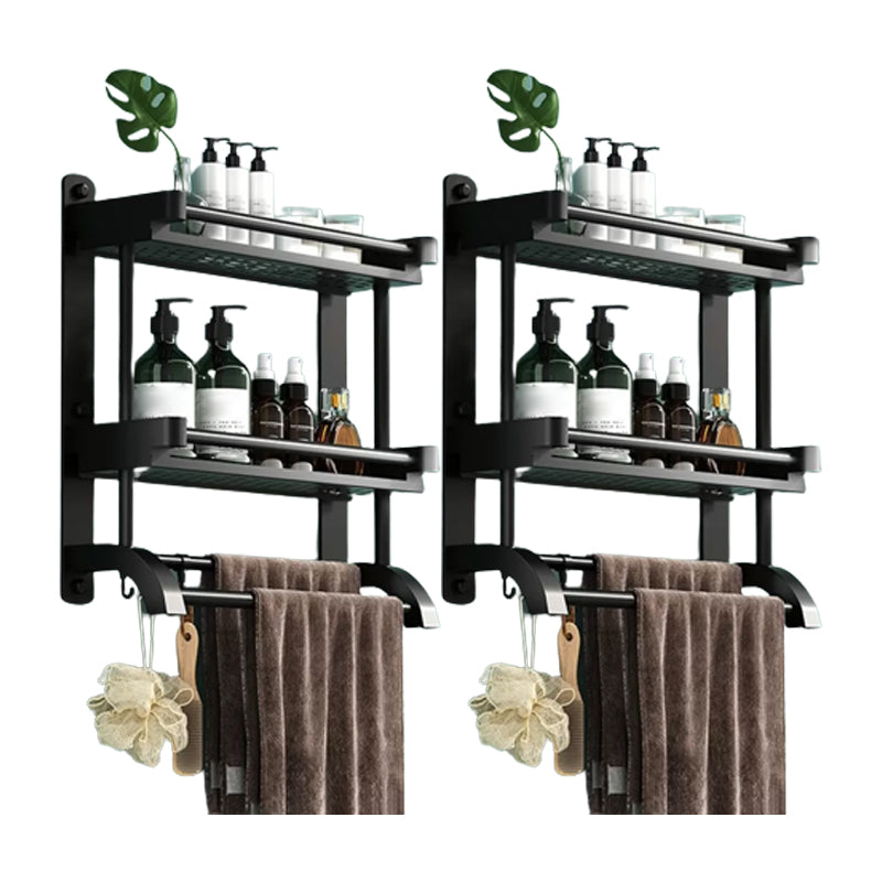 Modern Black Bathroom Accessory Stainless Steel Hardware Set Bath Shelf