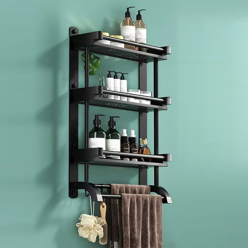 Modern Black Bathroom Accessory Stainless Steel Hardware Set Bath Shelf