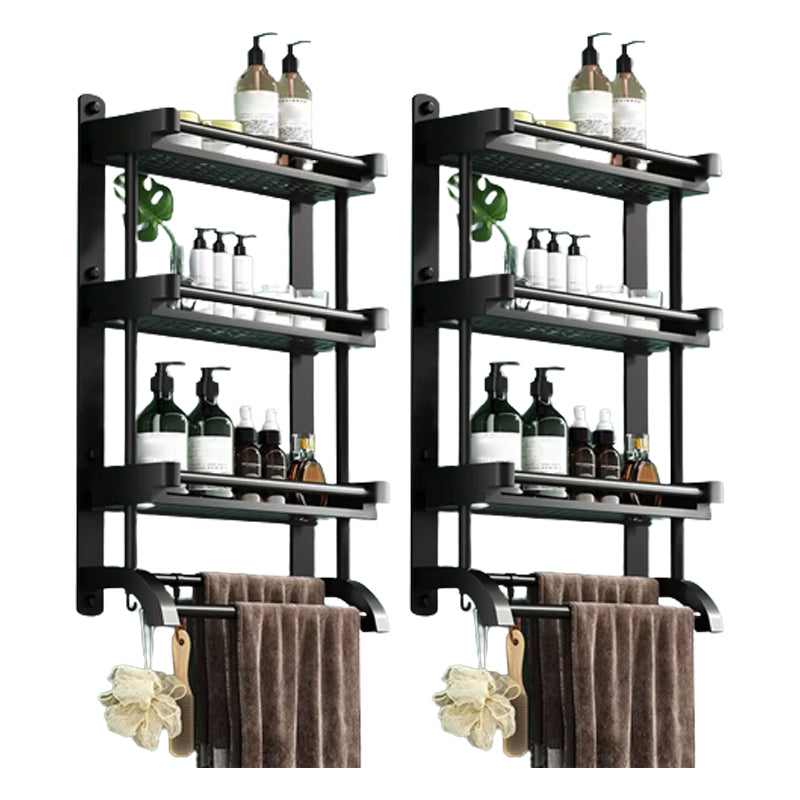 Modern Black Bathroom Accessory Stainless Steel Hardware Set Bath Shelf