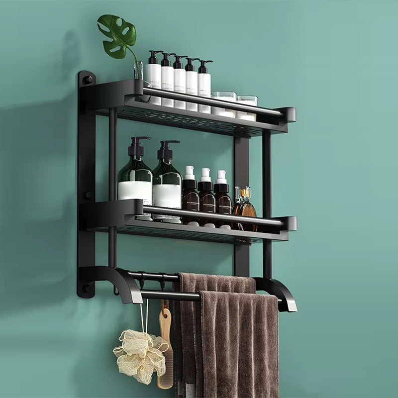 Modern Black Bathroom Accessory Stainless Steel Hardware Set Bath Shelf