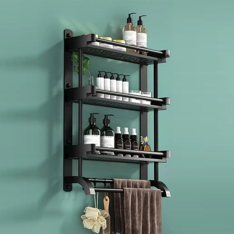 Modern Black Bathroom Accessory Stainless Steel Hardware Set Bath Shelf