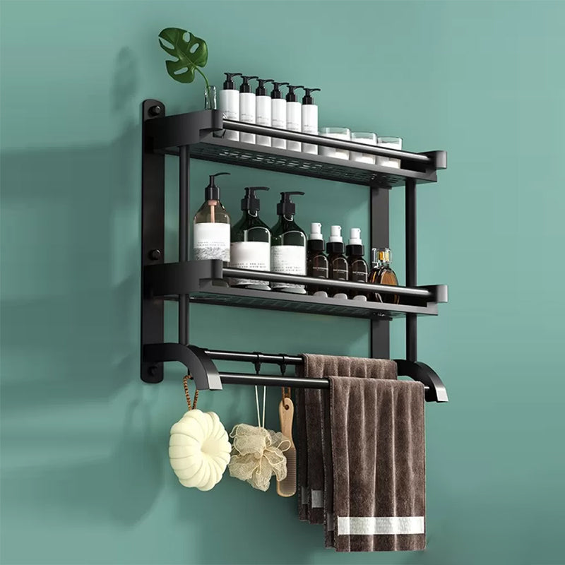 Modern Black Bathroom Accessory Stainless Steel Hardware Set Bath Shelf