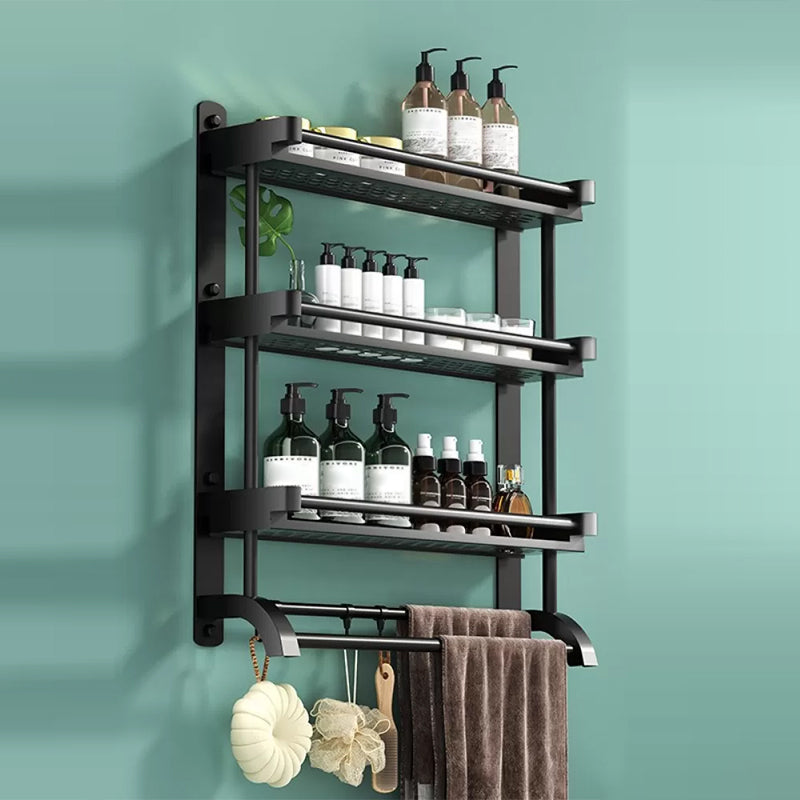 Modern Black Bathroom Accessory Stainless Steel Hardware Set Bath Shelf