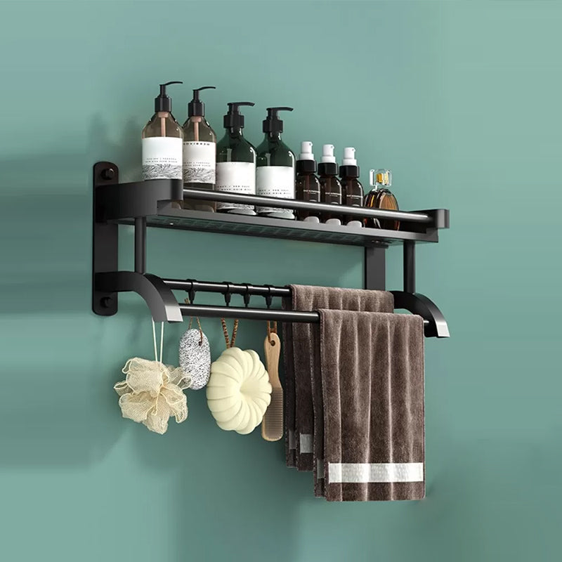 Modern Black Bathroom Accessory Stainless Steel Hardware Set Bath Shelf