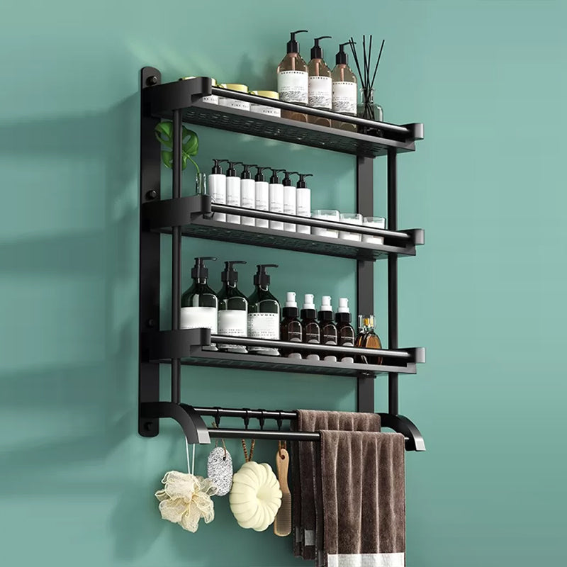 Modern Black Bathroom Accessory Stainless Steel Hardware Set Bath Shelf