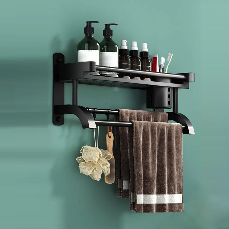 Modern Black Bathroom Accessory Stainless Steel Hardware Set Bath Shelf