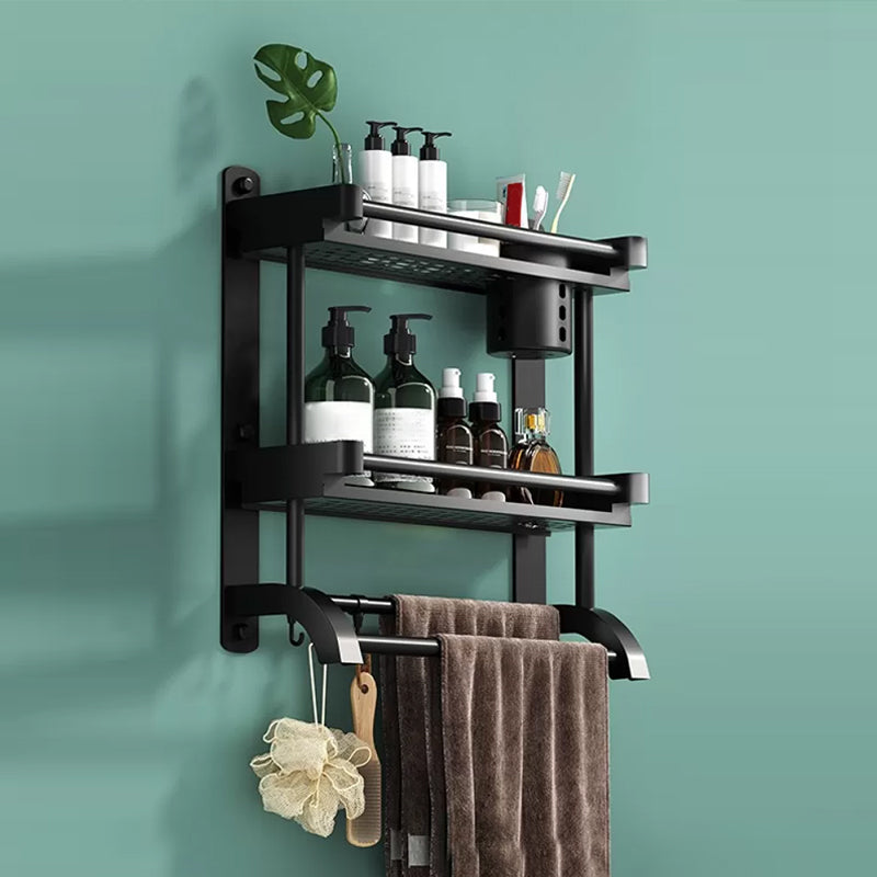 Modern Black Bathroom Accessory Stainless Steel Hardware Set Bath Shelf