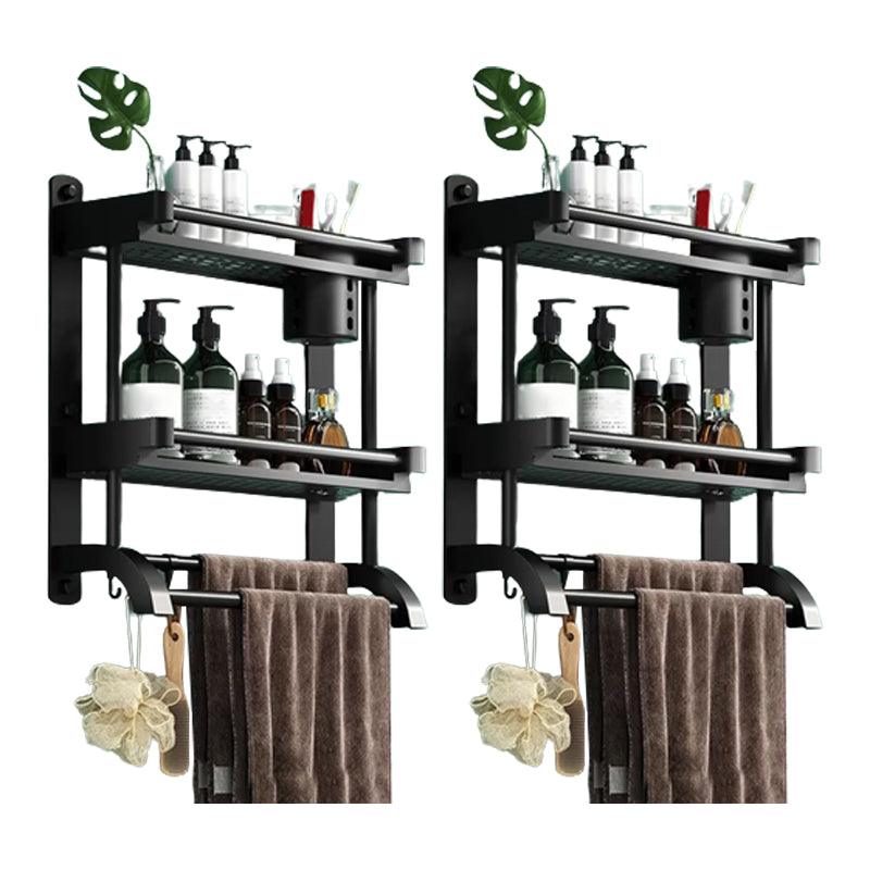 Modern Black Bathroom Accessory Stainless Steel Hardware Set Bath Shelf