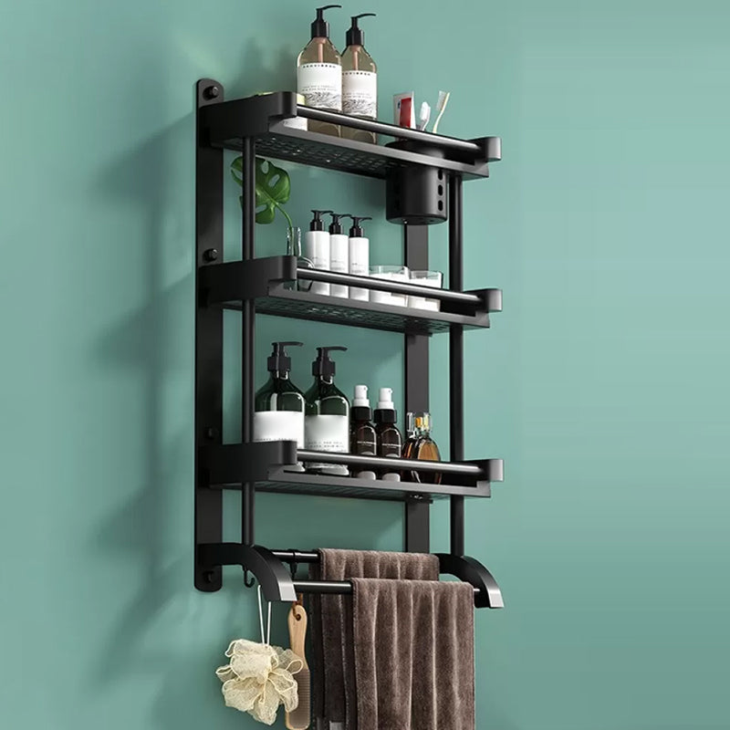 Modern Black Bathroom Accessory Stainless Steel Hardware Set Bath Shelf