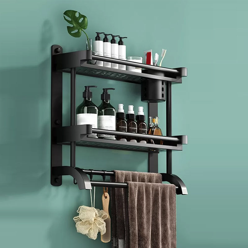 Modern Black Bathroom Accessory Stainless Steel Hardware Set Bath Shelf