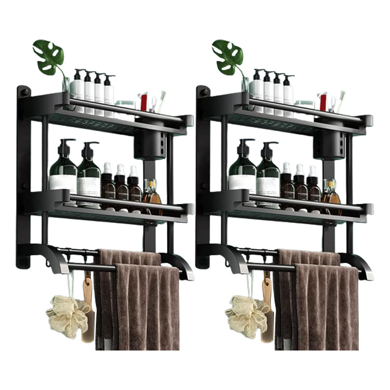 Modern Black Bathroom Accessory Stainless Steel Hardware Set Bath Shelf