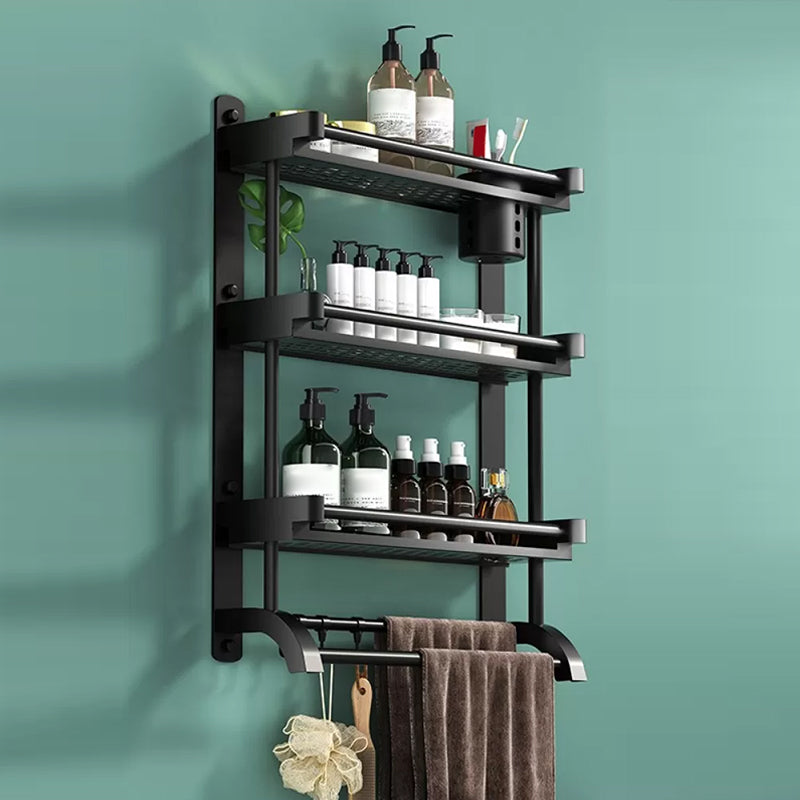 Modern Black Bathroom Accessory Stainless Steel Hardware Set Bath Shelf