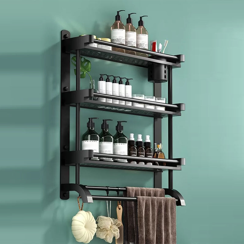 Modern Black Bathroom Accessory Stainless Steel Hardware Set Bath Shelf