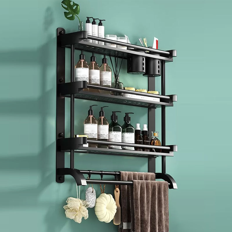 Modern Black Bathroom Accessory Stainless Steel Hardware Set Bath Shelf