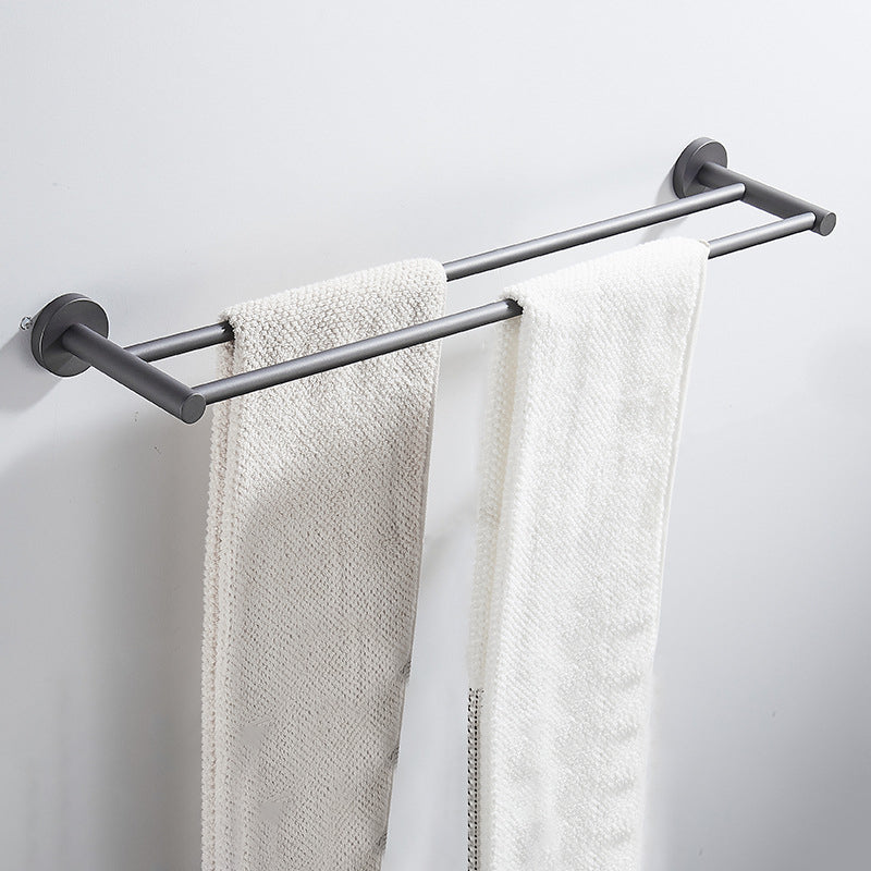 Traditional Gray Brass Bath Hardware Set Towel Bar Bathroom Hardware Set