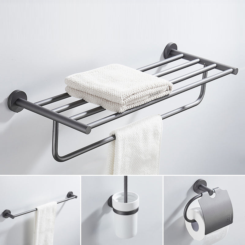 Traditional Gray Brass Bath Hardware Set Towel Bar Bathroom Hardware Set