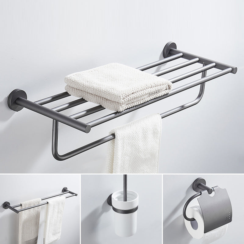 Traditional Gray Brass Bath Hardware Set Towel Bar Bathroom Hardware Set