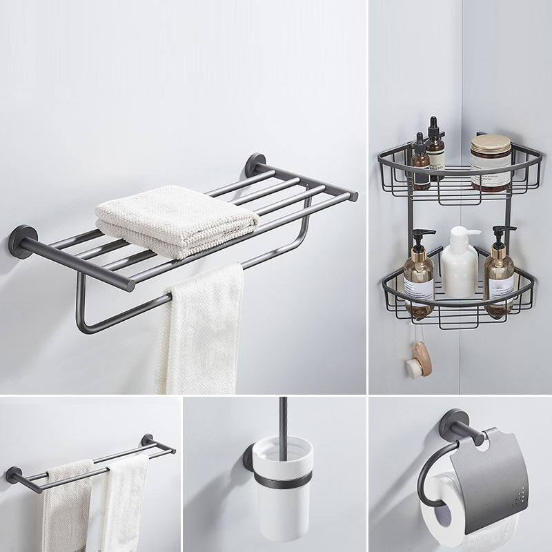 Traditional Gray Brass Bath Hardware Set Towel Bar Bathroom Hardware Set