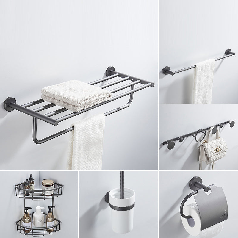 Traditional Gray Brass Bath Hardware Set Towel Bar Bathroom Hardware Set