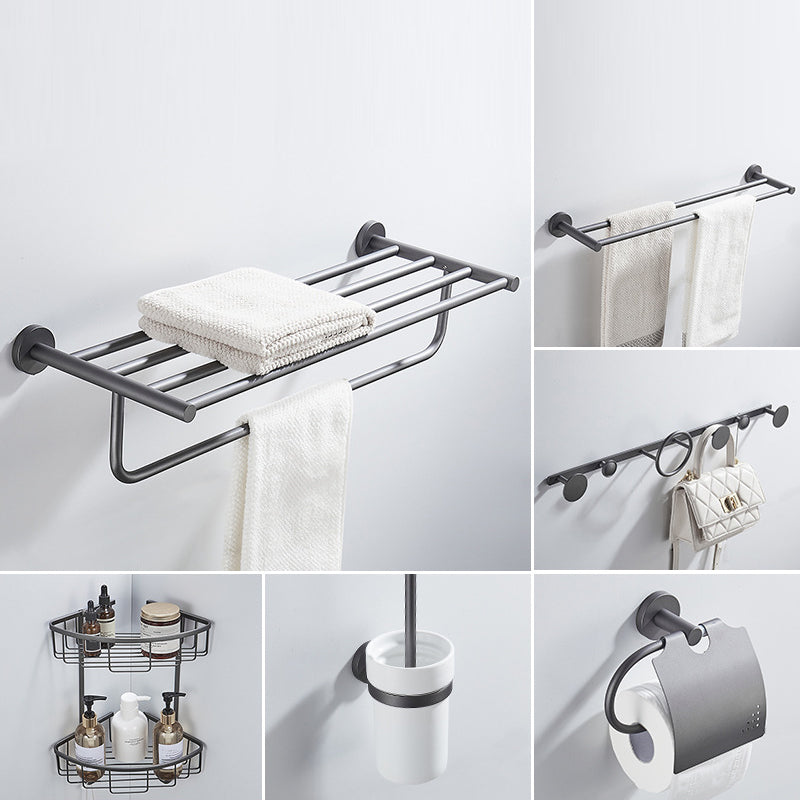 Traditional Gray Brass Bath Hardware Set Towel Bar Bathroom Hardware Set