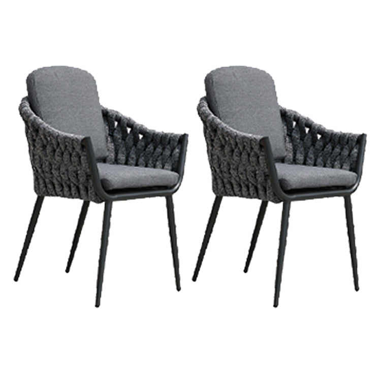 Tropical Faux Rattan Outdoor Chair with Removable Cushion and Arm